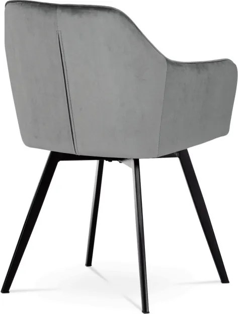 Jedálenská stolička zamatová, sivá DCH-425 GREY4