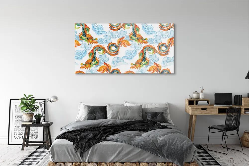 Obraz plexi Japonské farebné drakmi 140x70 cm