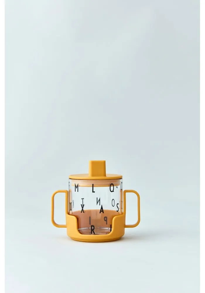 Horčicovo žlté držadlo na detský hrnček Design Letters