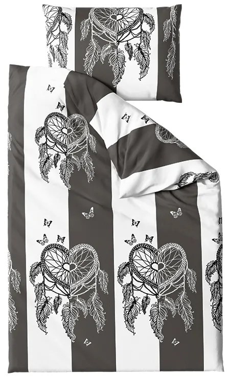 Súprava 2 ks mikroplyšových obliečok TIRSO sivobiele + obliečka mikroplyš SOFT 180x200 cm biela, dvojlôžko