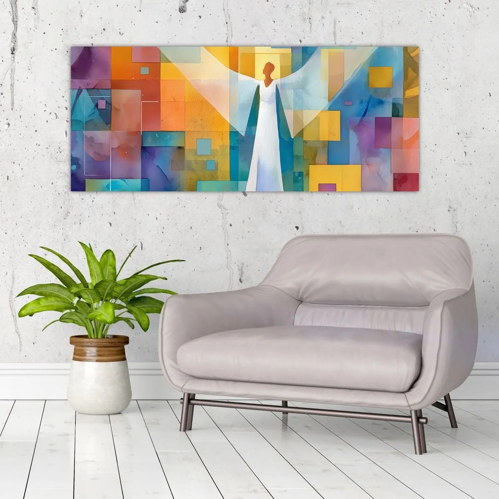 Obraz - Geometrický anjel (120x50 cm)