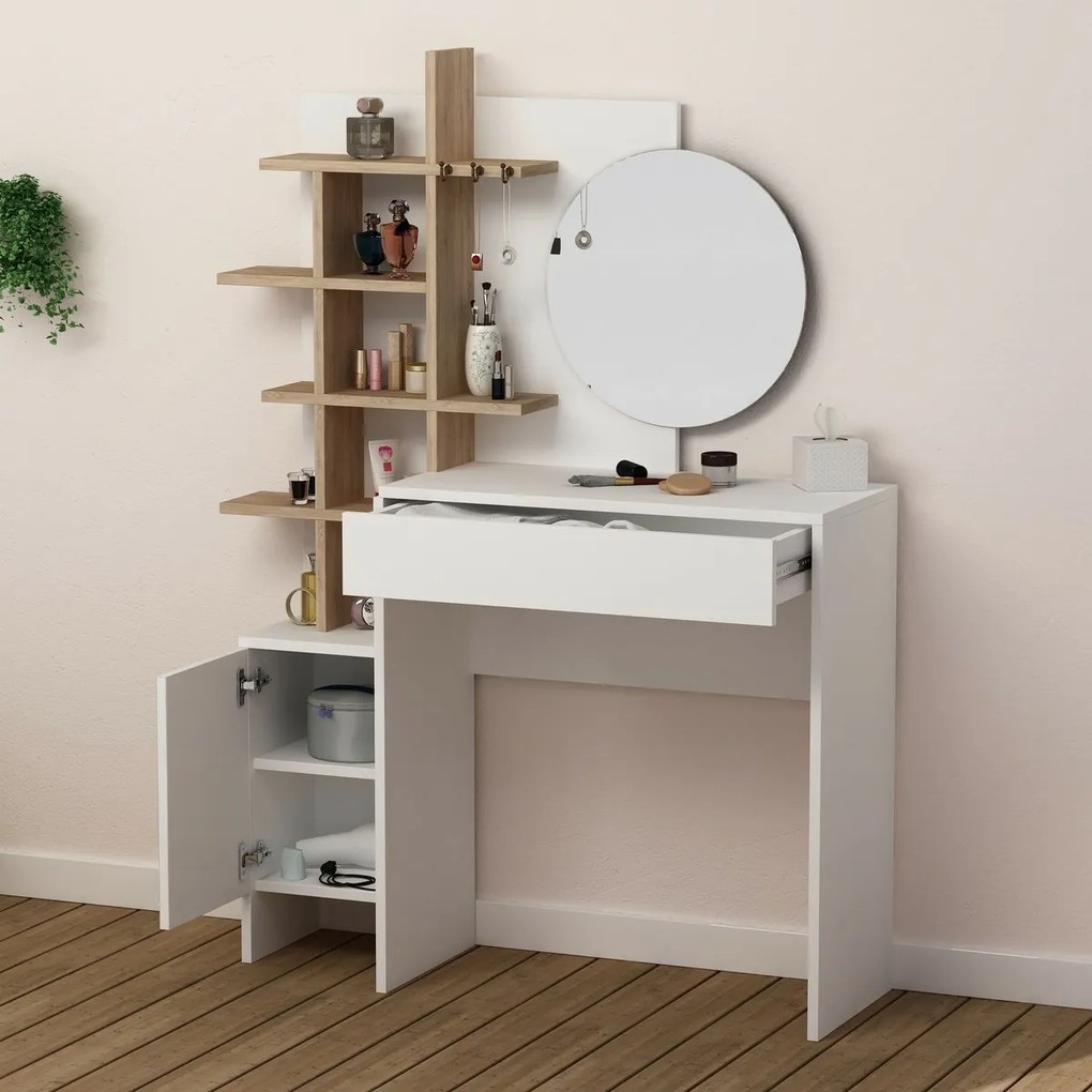 Toaletný stolík Mup White and Oak