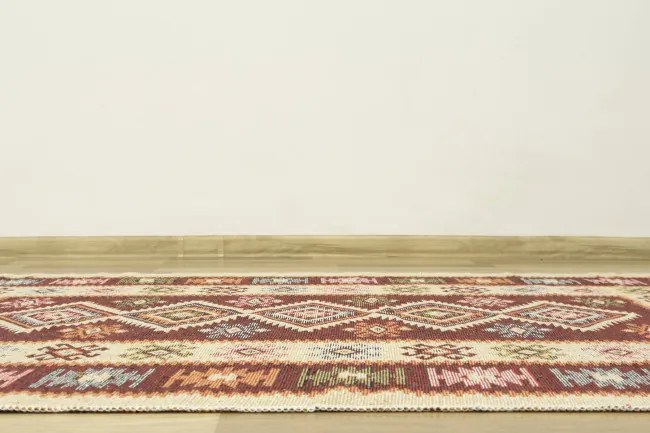 Obojstranný koberec / behúň Kilim bordový 2