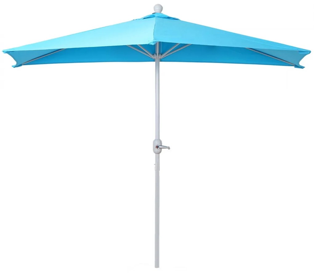 Slnečník polkruh Parla - polyester/hliník - 300cm tyrkysová bez stojanu
