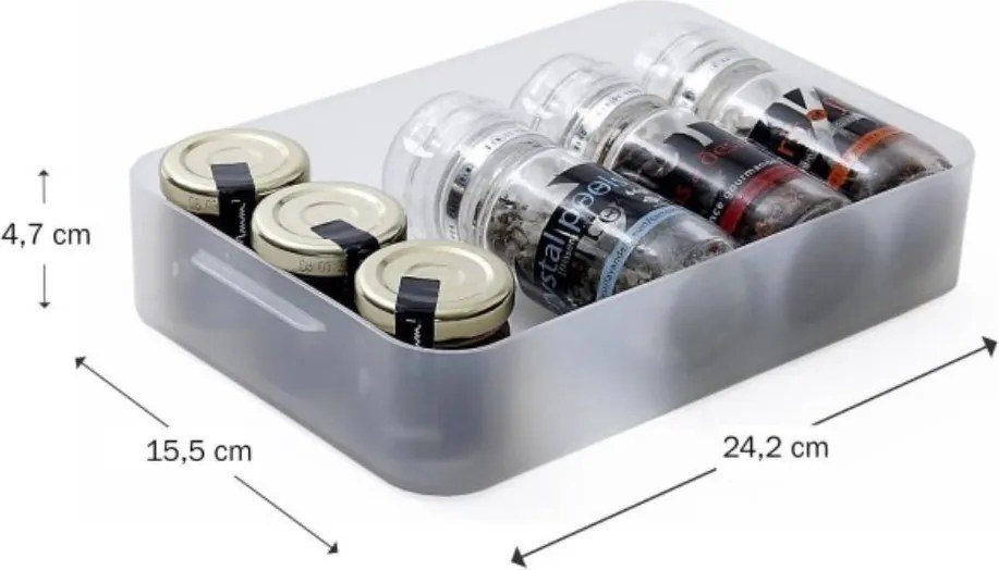Súprava 5 plastových úložných organizérov PURE BOX A5, mliečny