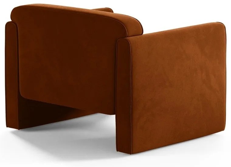 Terakotové zamatové kreslo Abby – Micadoni