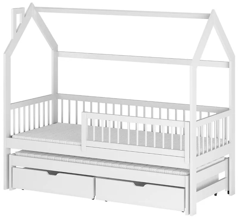 Posteľ Domček Papi 90x200 biela