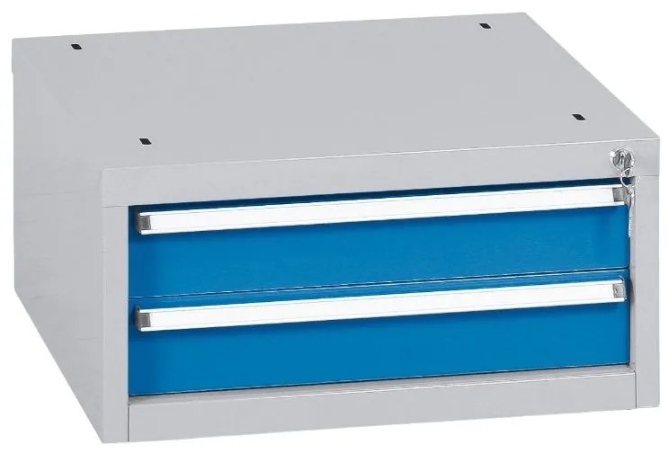 Závesný dielenský box na náradie k pracovným stolom do dielne WL/BL, 2 zásuvky, 565 x 580 x 280 mm