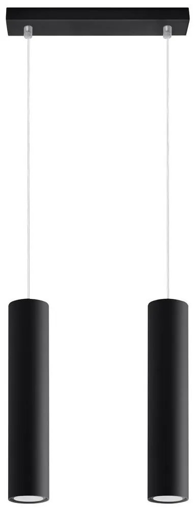 Sollux SL.0328 - Luster na lanku LAGOS 2 2xGU10/10W/230V čierna