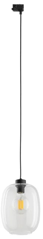 Luster na lanku do 3-fázového lištového systému ELIO 1xE27/15W/230V čierna/číra