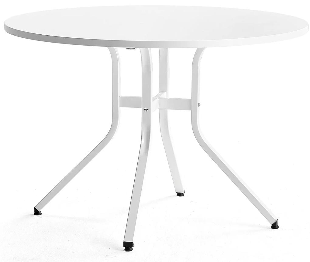 Stôl VARIOUS, Ø1100x740 mm, biela, biela