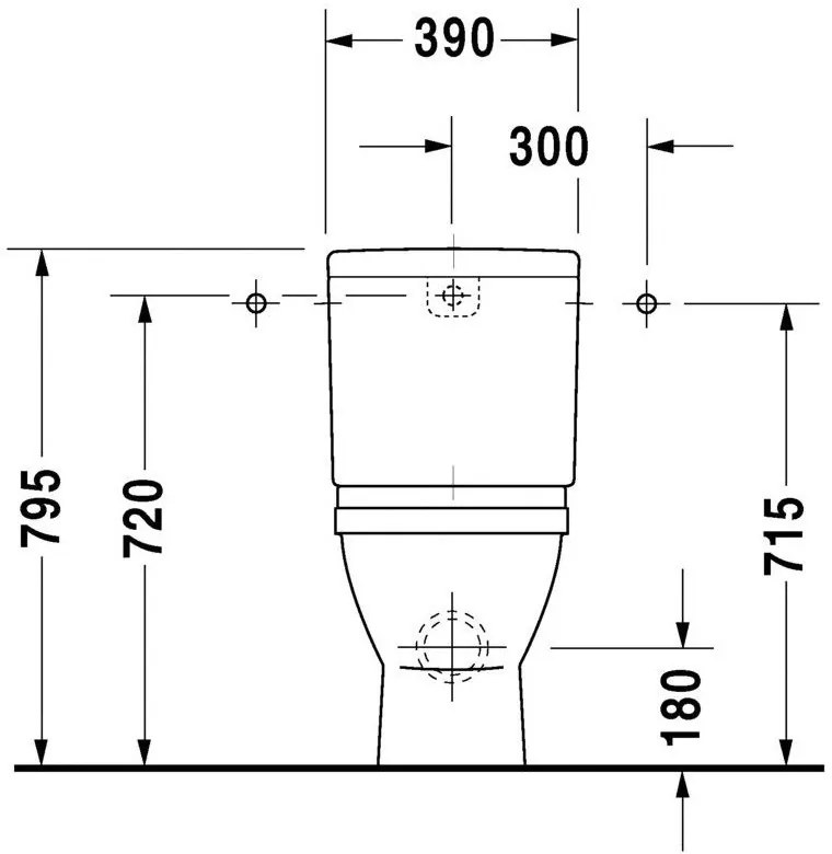 DURAVIT Starck 3 WC misa kombi s vodorovným odpadom, 370 mm x 395 mm x 655 mm, 0126090000