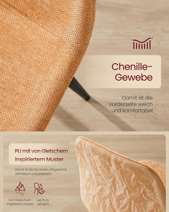 Set štyroch jedálenských stoličiek karamelový (4 ks)