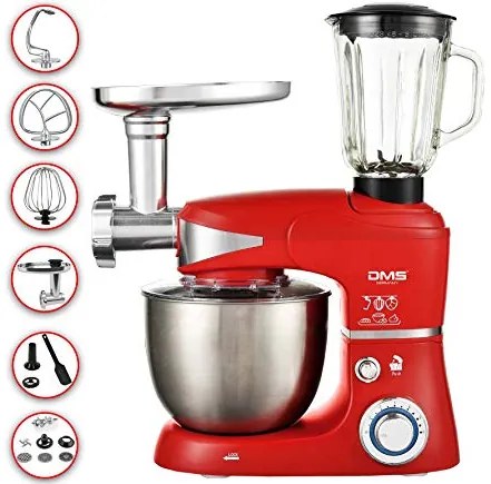 DMS Germany KMFB-1700 kuchynský robot 3v1 1700 W / kovové prevody / červená