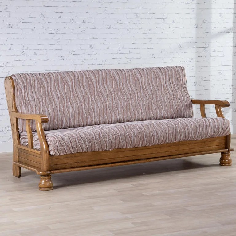 Monoelastické poťahy CASIOPEA béžové dvojkreslo (š. 140 - 180 cm)