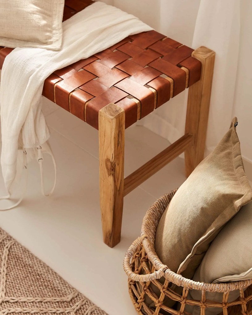 KOŽENÁ LAVICA CALIXTA 120 CM HNEDÁ MUZZA