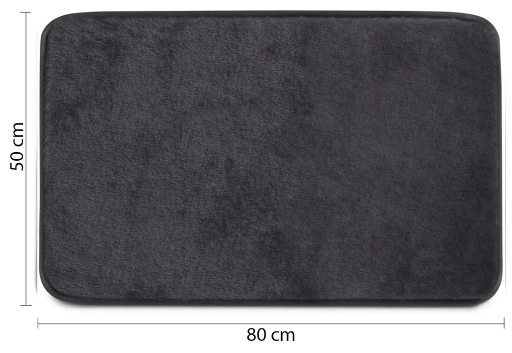 Gedy Gedy, FUZZY kúpeľňová predložka, 50x80cm, 100% polyester, protišmyk, čierna, 96FY508014