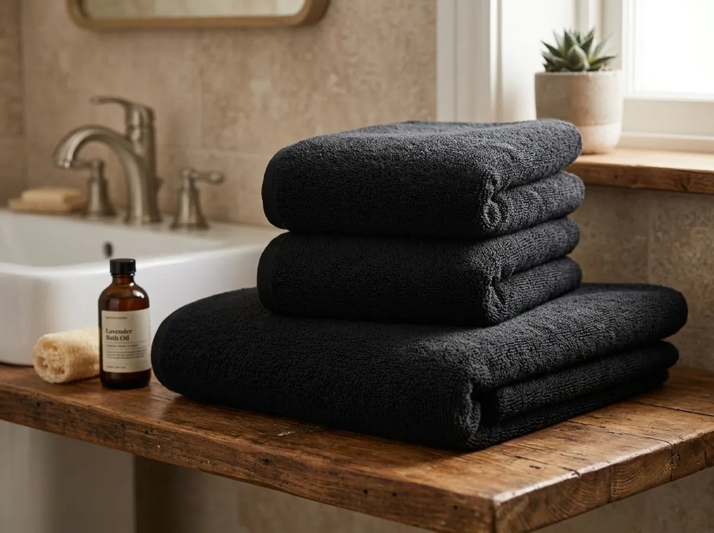 Osuška NORIELLE 70x140 cm čierna, 100% bavlna