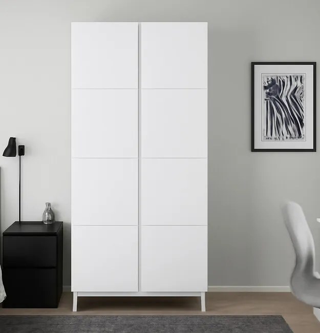 Moderná šatníkova skriňa Eva biela 100cm