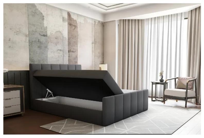 Kondela Boxspringová posteľ, 160x200, sivá, STAR