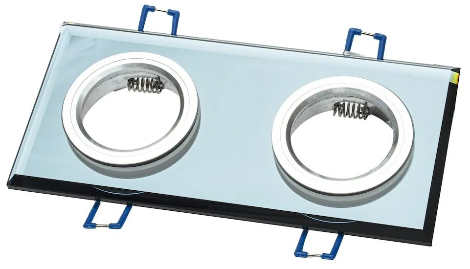 Ecolamp Podhľadové svietidlo Glass Square II, 1x sklenené/strieborné kovové tienidlo, s