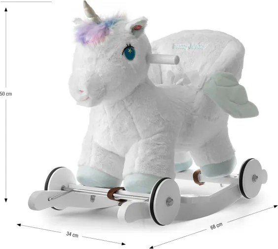 Hojdací koník Polly jednorožec biely