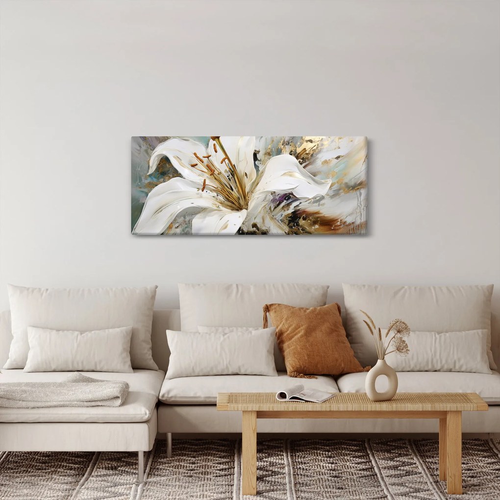 Obraz - Abstrakcia s ľaliou (120x50 cm)