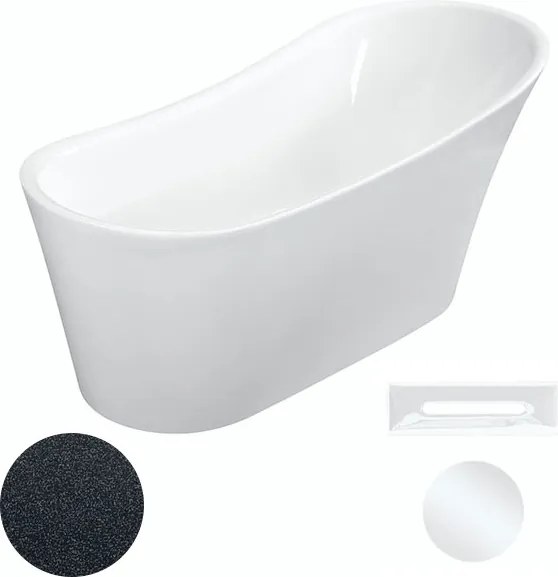 Besco Akrylátová voľne stojaca vaňa Calima Glam G 170x74 BESCO-Typ výpuste: Click-Clack s prepadom, grafit, BESCO-Rozmery: 170x74, BESCO-Farba: Biela…