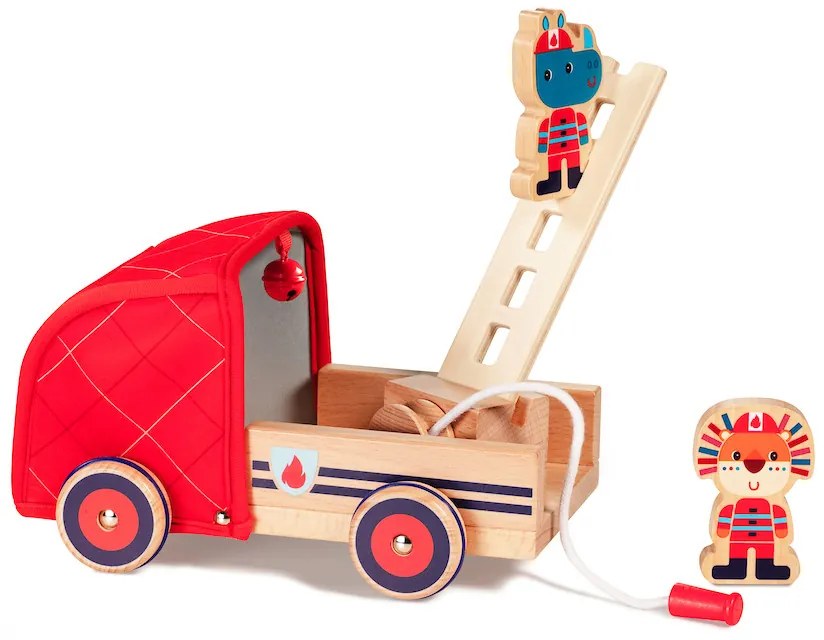 Lilliputiens – drevené hasičské vozidlo a nosorožec Marius