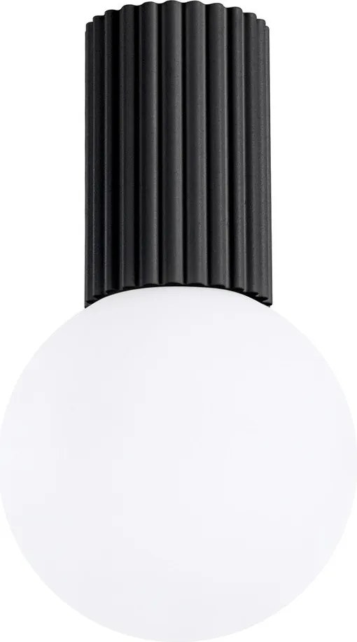 Čierne stropné svietidlo so skleneným tienidlom ø 12 cm Orbital – Sollux