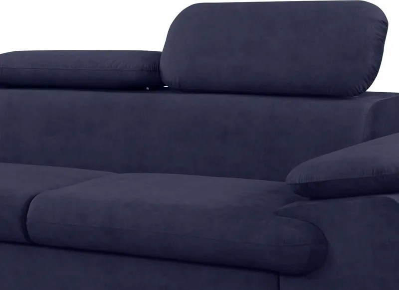 Rohová sedacia súprava Scala, tmavo modrá látka, ľavý roh