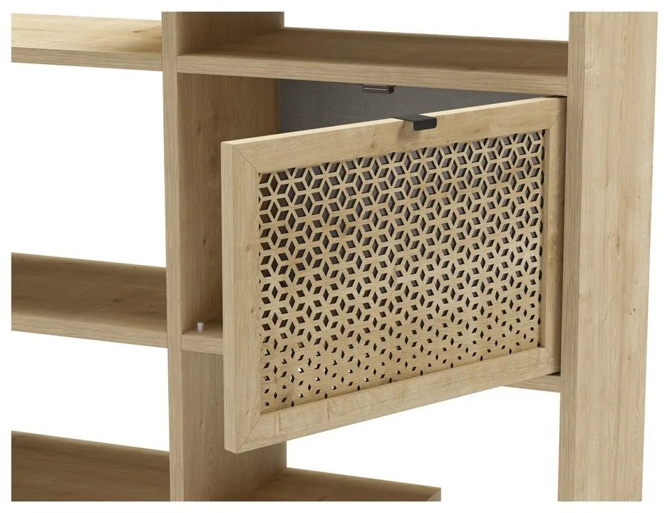 Knižnica v dekore duba v prírodnej farbe 95x170 cm Ecrin – Marckeric