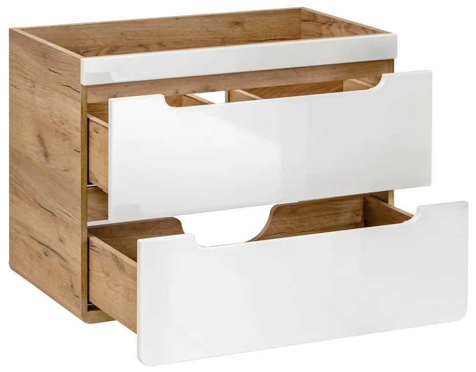 Zostava kúpeľňového nábytku BÁRA 60 cm so zrkadlovou skrinkou vr. zápustného keramického umývadla