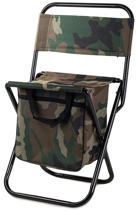Verk 01234 Kempingová skladacia stolička s taškou 2 v 1 maskáč