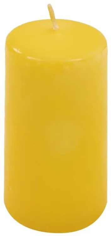 Sada stĺpových sviečok, 10 cm, Ø 5 cm, žltá, 8 ks