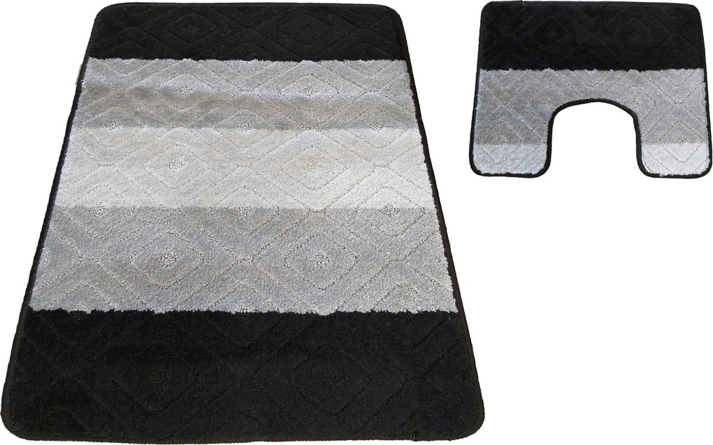 DY Kúpeľňová sada koberčekov s výrezom Montana 03N - čierna