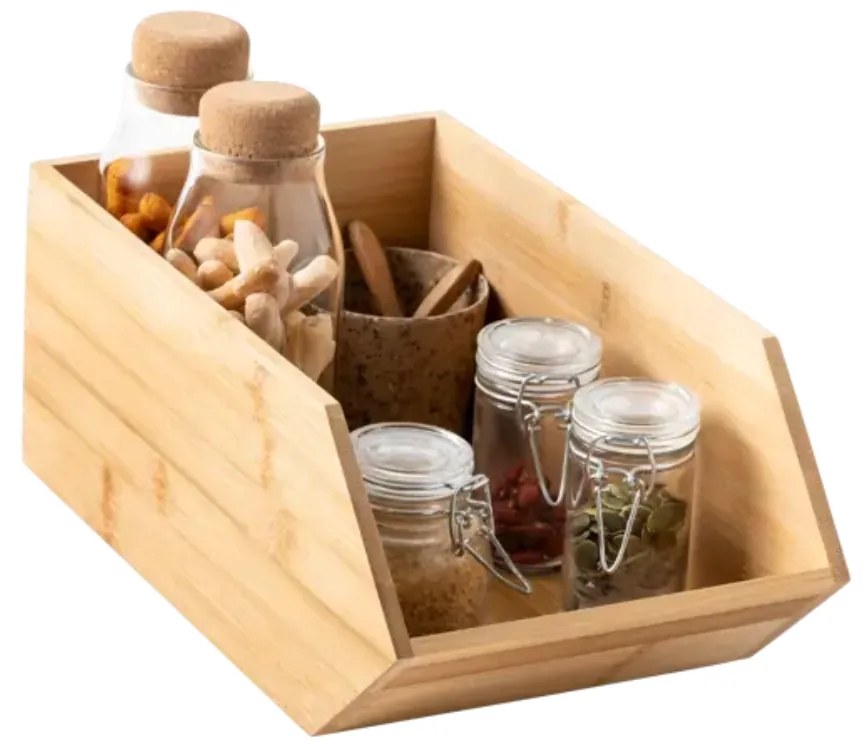 JJA Bambusový organizér, úložný box, 1komorový, SINGLE CAJA, 31x17x13