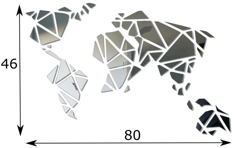 Dizajnové zrkadlo do obývačky Mapa Sveta