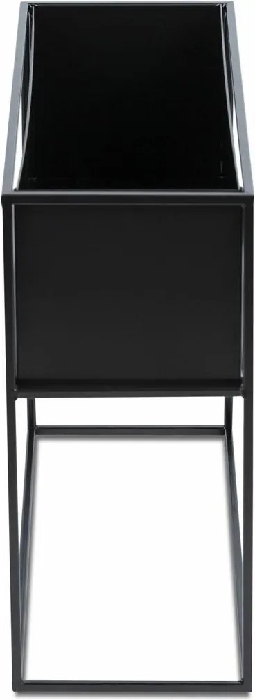 KOVOVÝ KVETINÁČ SO STOJANOM RECT 50X24X64 CM ČIERNA