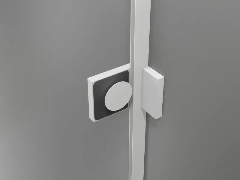 Mexen Lunar T, výklopný sprchový kút pravý 100 x 90 cm, 8mm číre sklo, biely profil, 834T-100-090-20-00-P