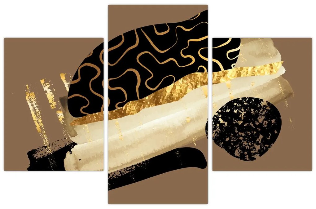 Obraz - Abstrakcia golden brown N⁰3 (90x60 cm)