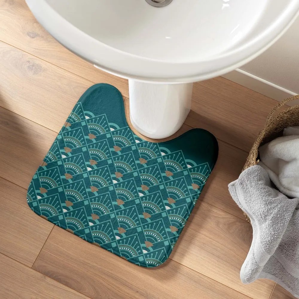 WC kúpeľňová predložka v petrolejovej farbe 45x45 cm Imperia – douceur d'intérieur