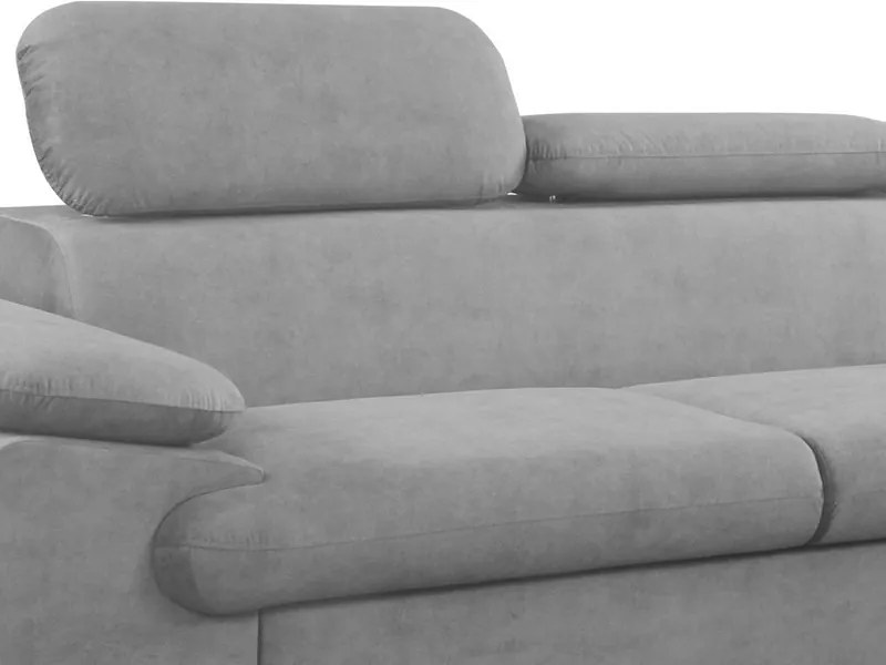 Rohová sedacia súprava Scala, svetlo šedá látka, pravý roh