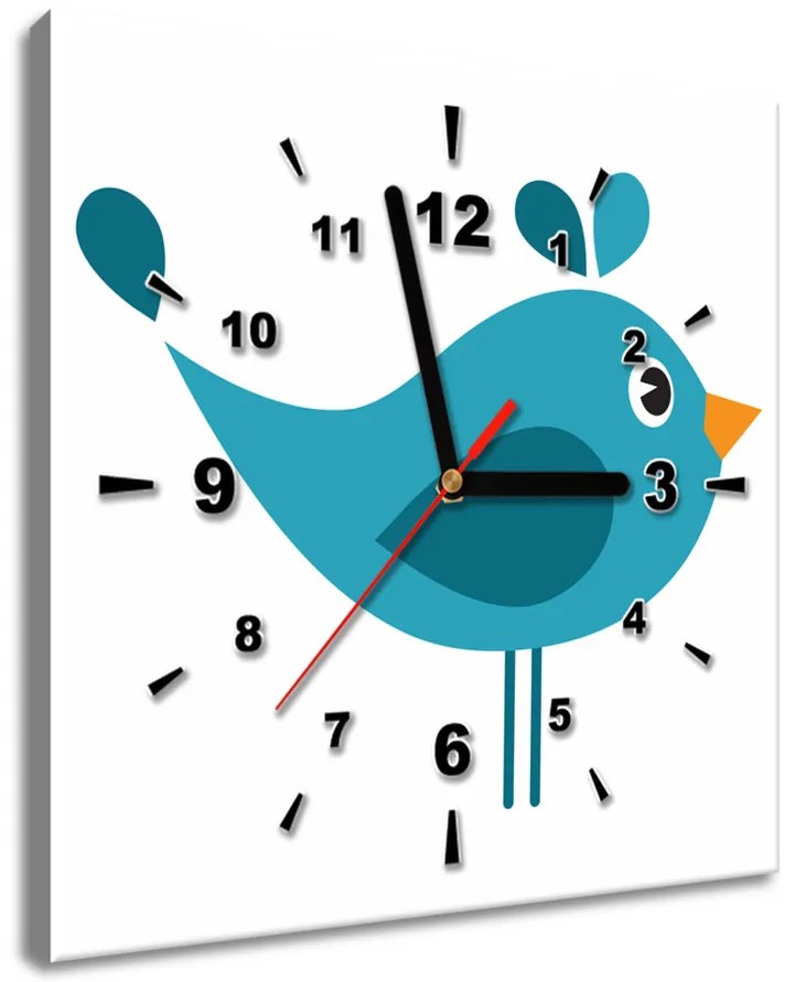 Gario Obraz s hodinami Modrý vtáčik Rozmery: 30 x 30 cm