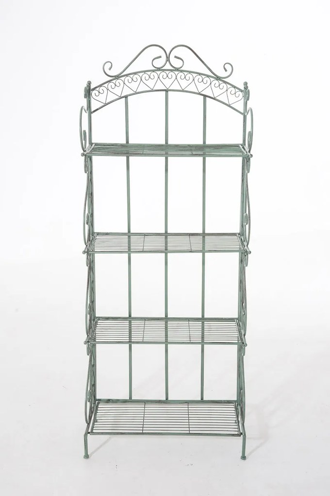 Kovová polica regál Anja - Zelená antik