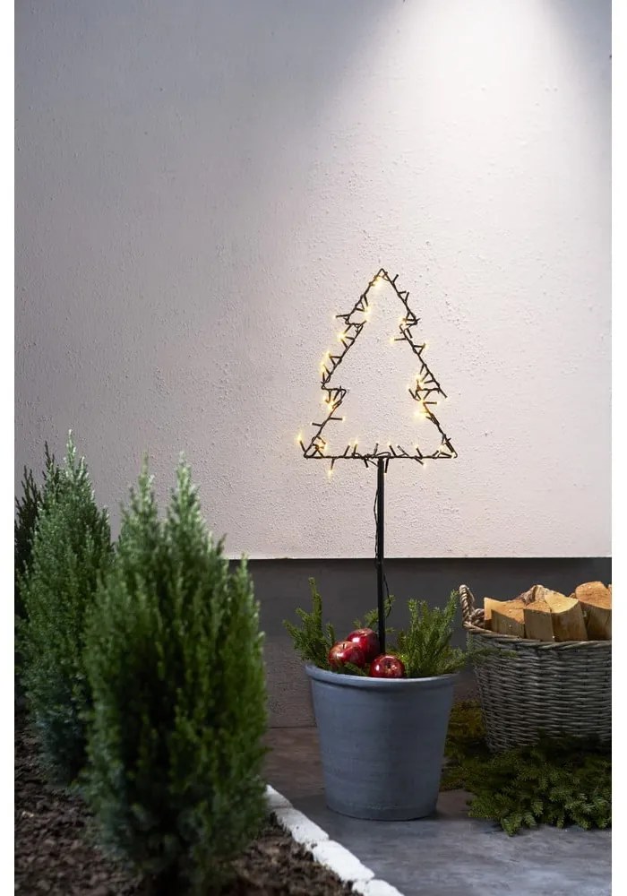 Čierna vonkajšia svetelná dekorácia s vianočným motívom Spiky – Star Trading