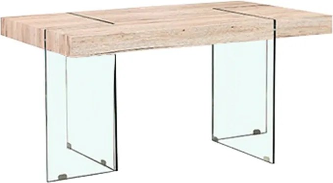 Jedálenský stôl, MDF/ tvrdené sklo, PASKAL