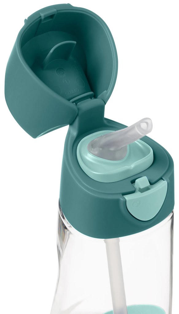 Fľaša na pitie so slamkou 450 ml - emerald forest