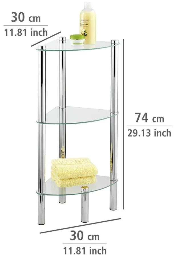 Rohová polička s 3 dielmi Wenko Corner