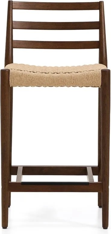 Hnedá/v prírodnej farbe barová stolička z dubového dreva (výška sedadla 65 cm) Analy – Kave Home